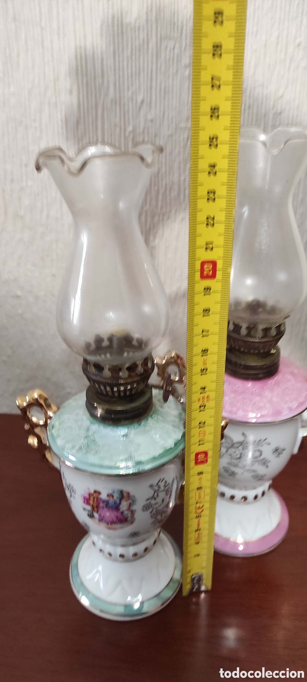 Antig&uuml;edades: Lote de dos quinqu&eacute;s de porcelana - Foto 6