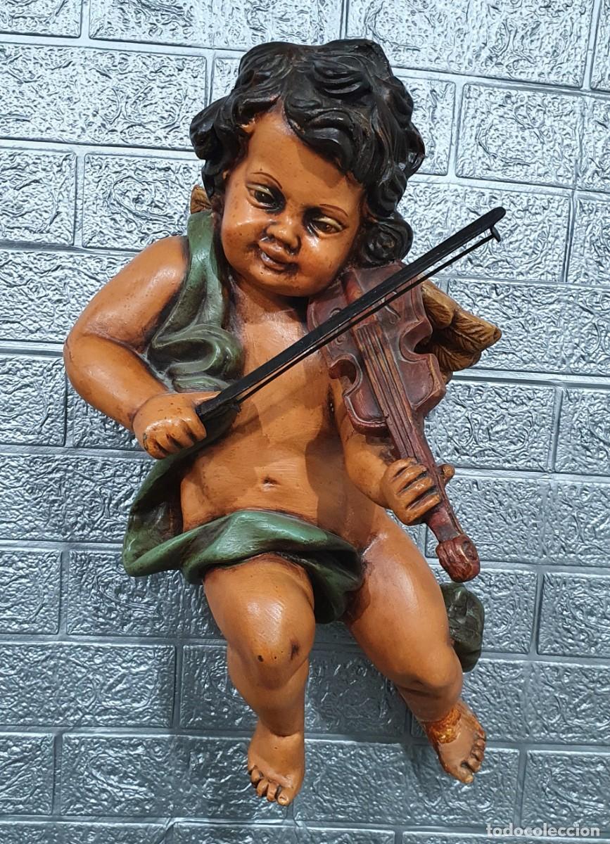 Antig&uuml;edades: Pareja de angelitos querubines m&uacute;sicos - Foto 2