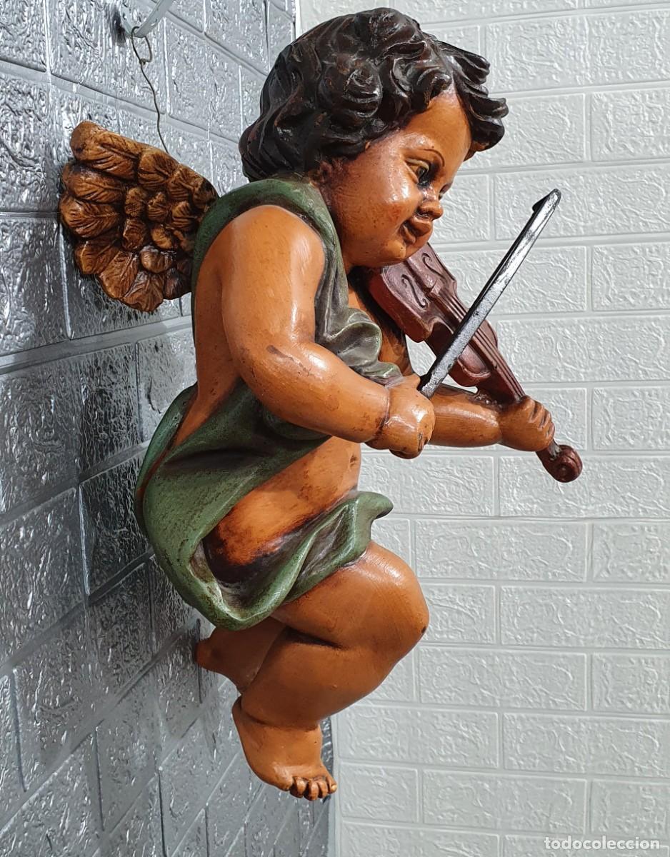 Antig&uuml;edades: Pareja de angelitos querubines m&uacute;sicos - Foto 3