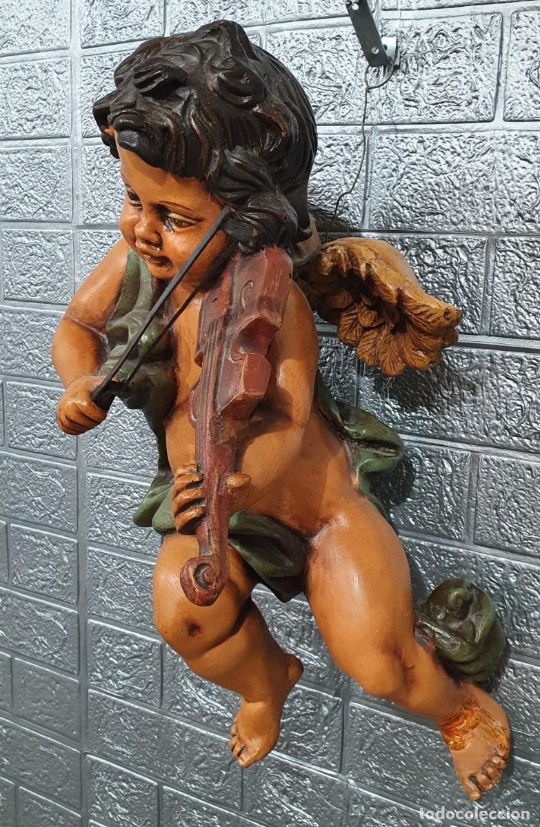 Antig&uuml;edades: Pareja de angelitos querubines m&uacute;sicos - Foto 4