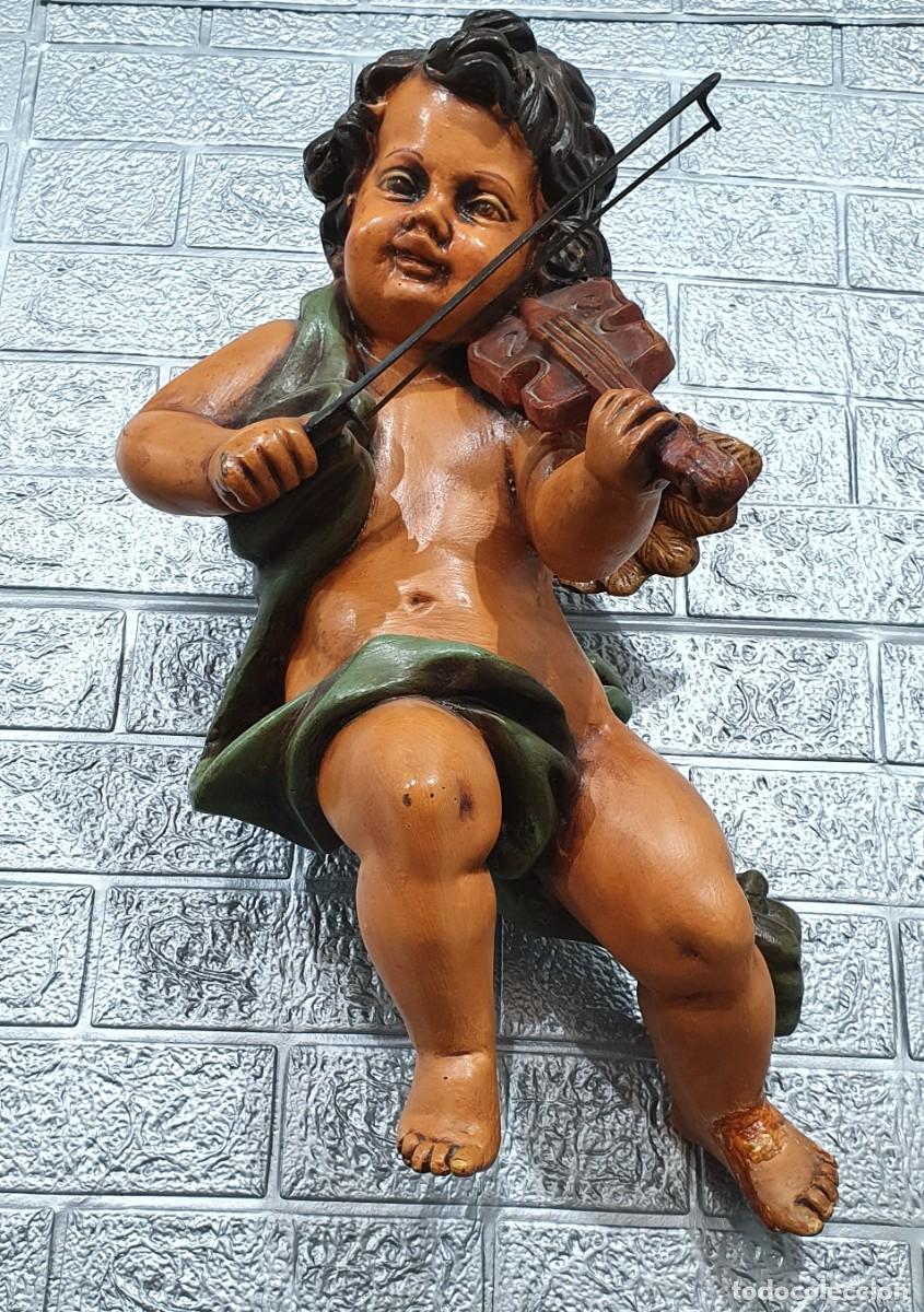 Antig&uuml;edades: Pareja de angelitos querubines m&uacute;sicos - Foto 5