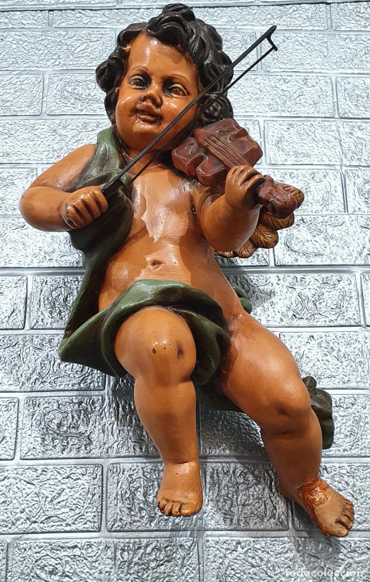 Antig&uuml;edades: Pareja de angelitos querubines m&uacute;sicos - Foto 6