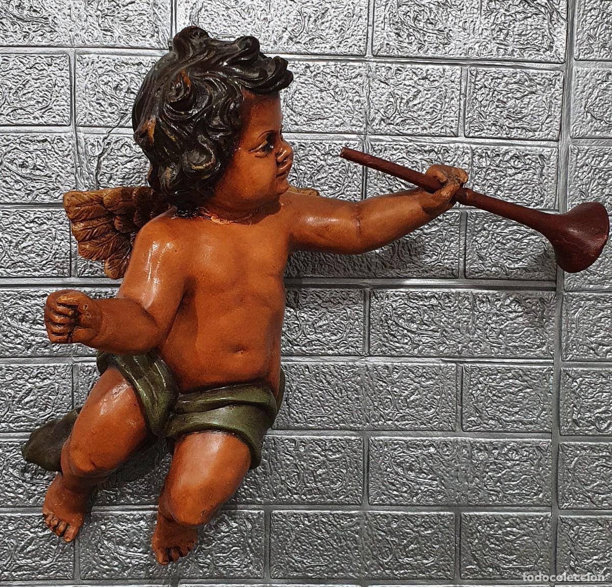 Antig&uuml;edades: Pareja de angelitos querubines m&uacute;sicos - Foto 7