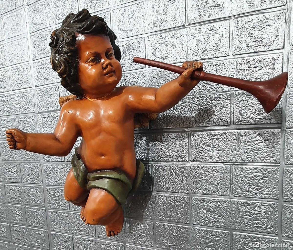 Antig&uuml;edades: Pareja de angelitos querubines m&uacute;sicos - Foto 8