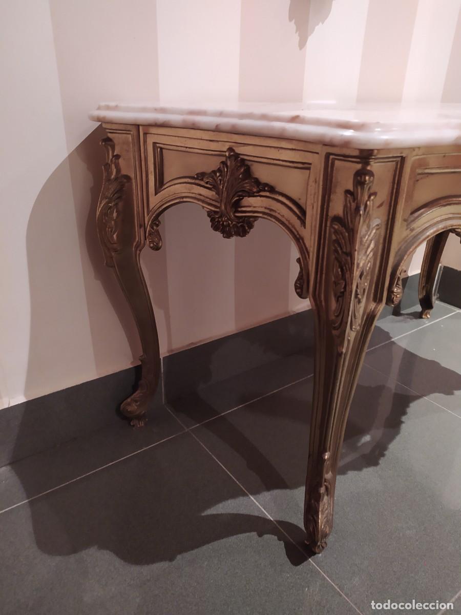 Antig&uuml;edades: consola con espejo en bronce - Foto 3