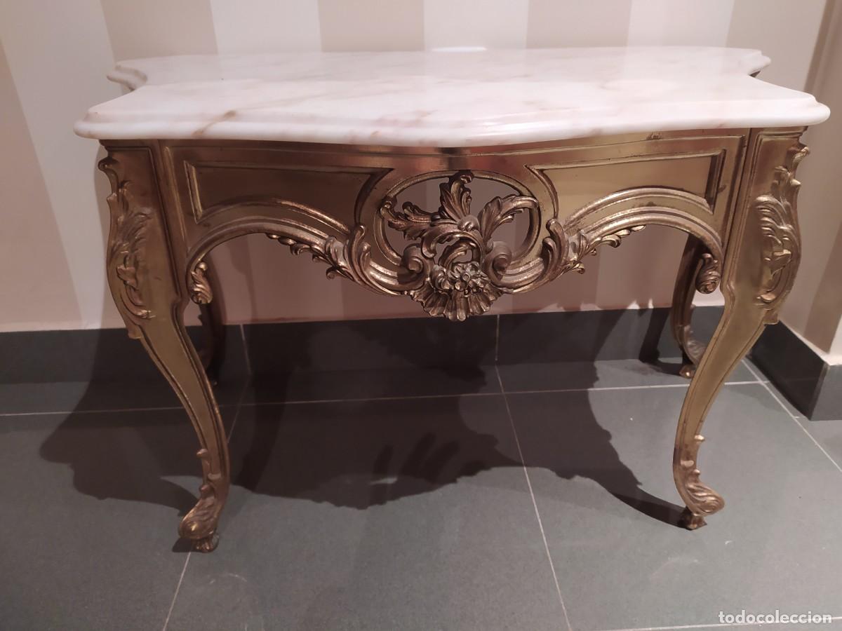 Antig&uuml;edades: consola con espejo en bronce - Foto 4