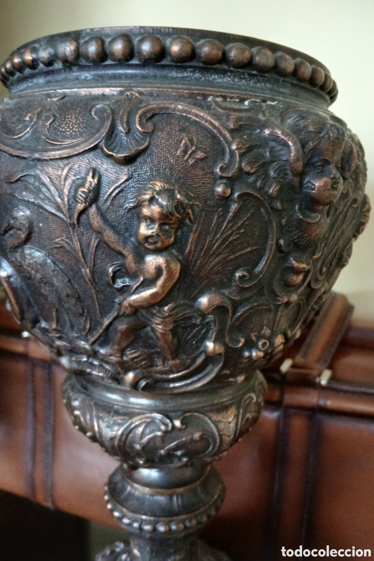 Antig&uuml;edades: Copa-jarr&oacute;n calamina antiguo - Foto 2