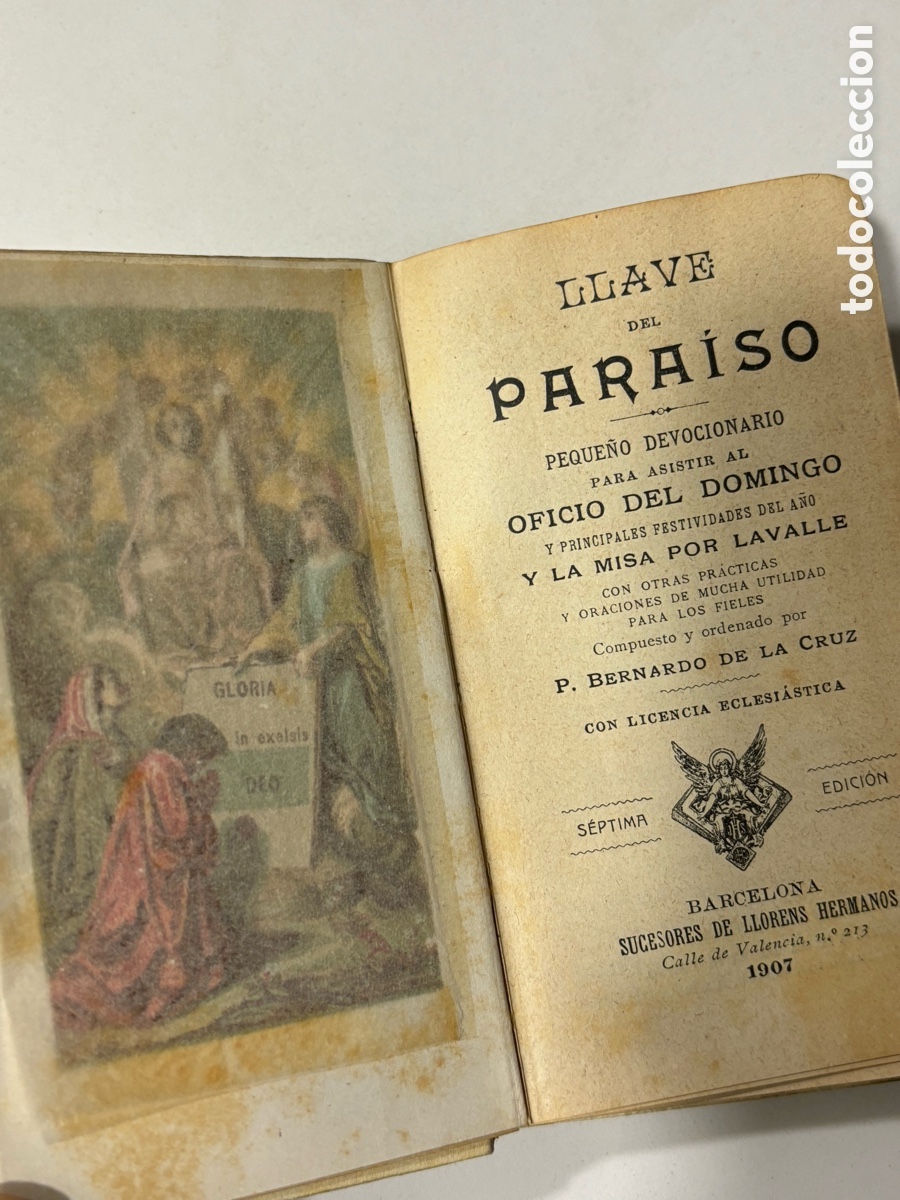 Antig&uuml;edades: Antiguo misal llave del para&iacute;so 1907 - Foto 4