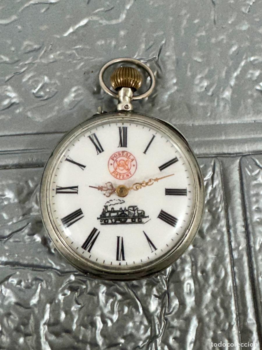 Antig&uuml;edades: RELOJ DE BOLSILLO POSTALE PATENT EN PLATA DE LEY - Foto 2