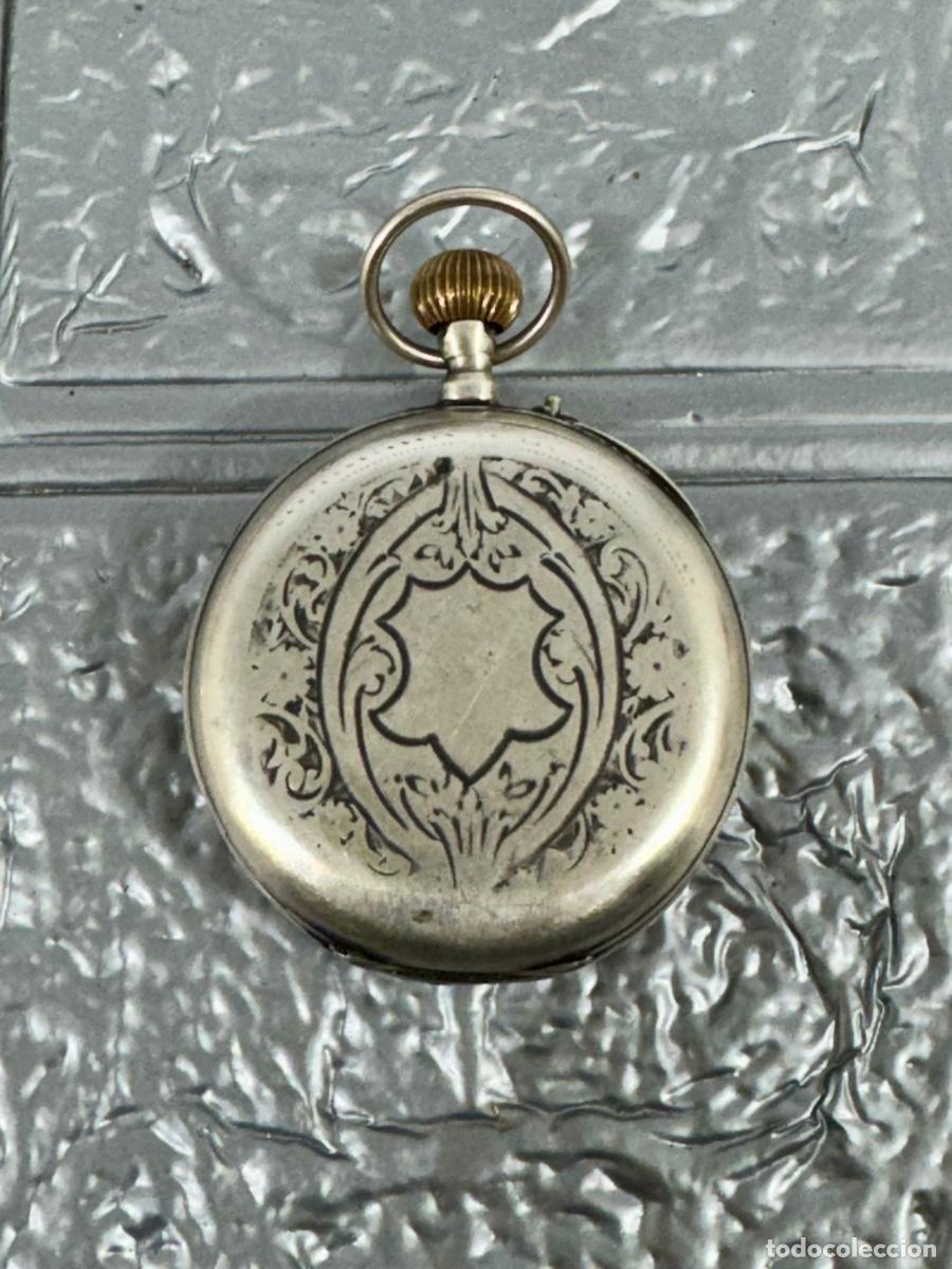 Antig&uuml;edades: RELOJ DE BOLSILLO POSTALE PATENT EN PLATA DE LEY - Foto 3