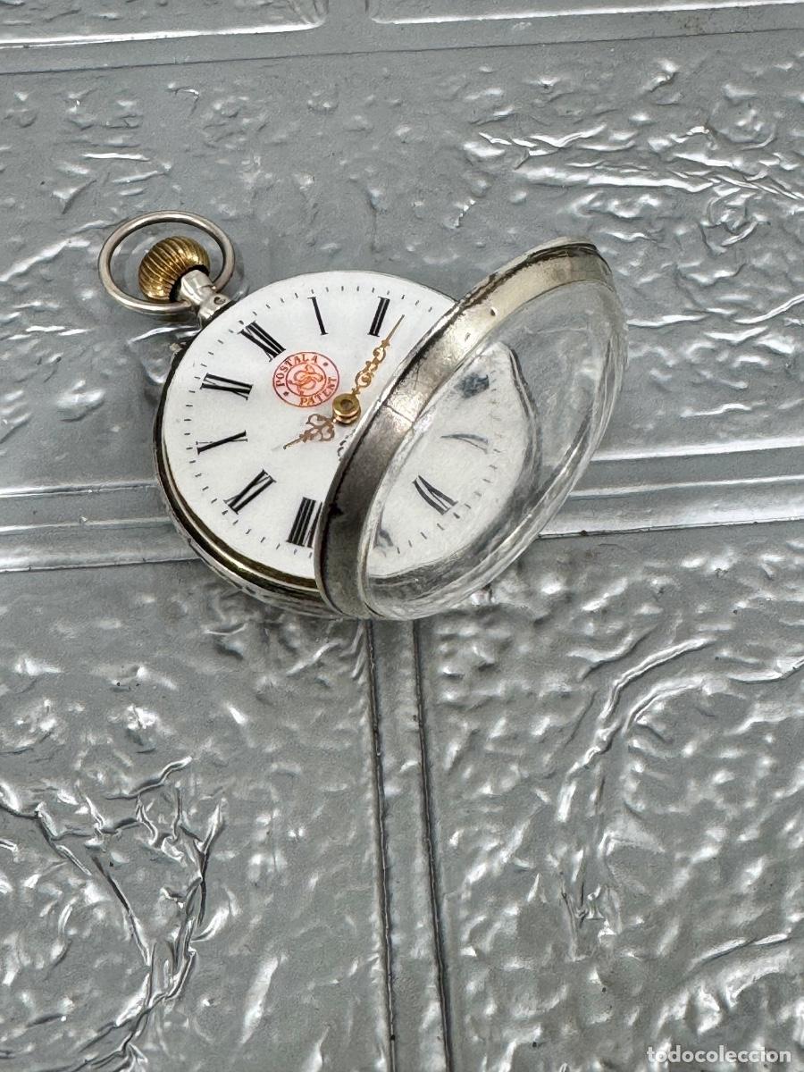 Antig&uuml;edades: RELOJ DE BOLSILLO POSTALE PATENT EN PLATA DE LEY - Foto 4