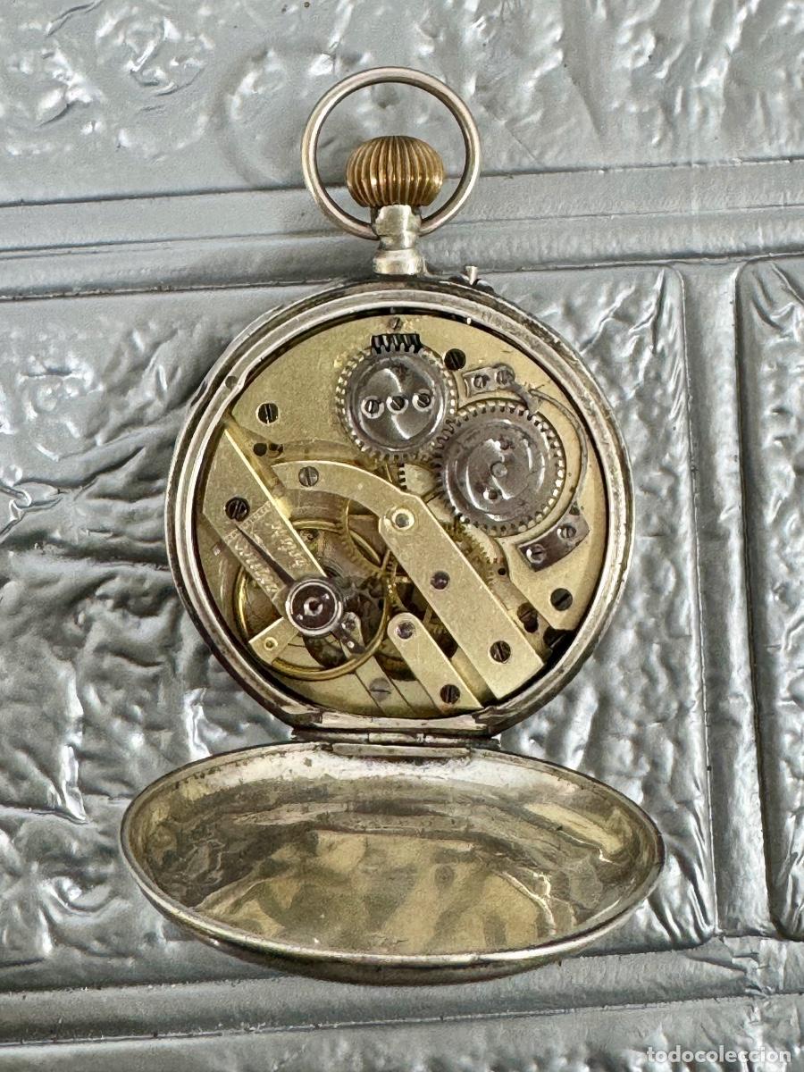 Antig&uuml;edades: RELOJ DE BOLSILLO POSTALE PATENT EN PLATA DE LEY - Foto 6