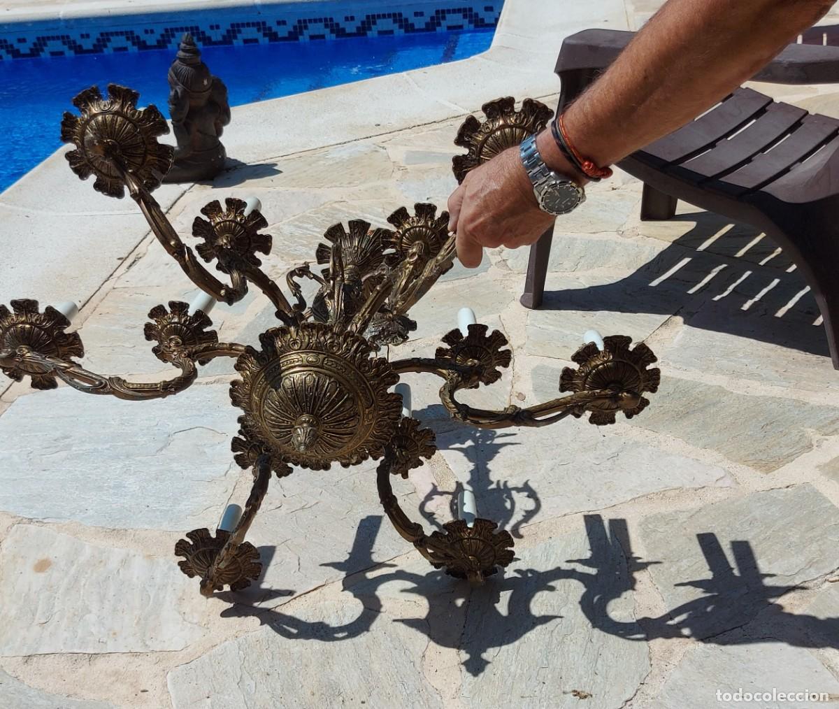 Antig&uuml;edades: L&aacute;mpara de bronce antigua - Foto 3