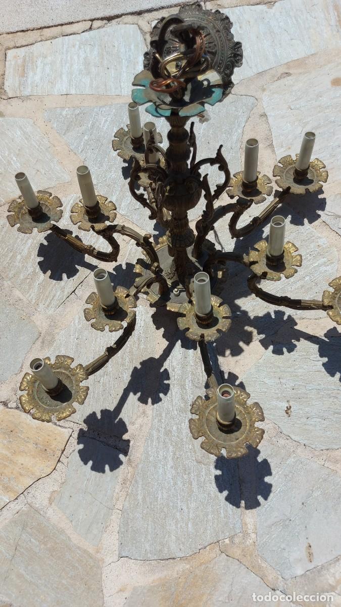 Antig&uuml;edades: L&aacute;mpara de bronce antigua - Foto 4
