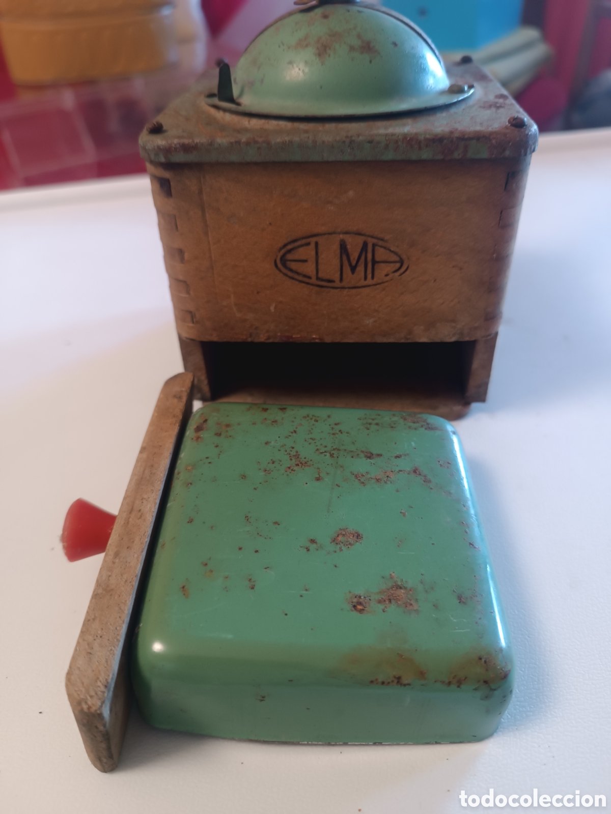 Antig&uuml;edades: MOLINILLO de caf&eacute; ELMA, en madera y metal. - Foto 6