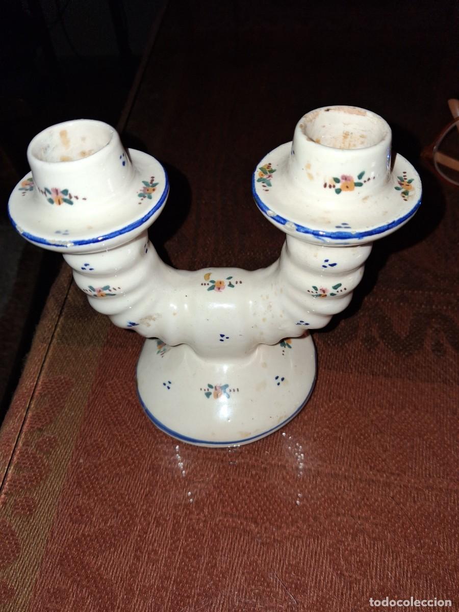 Antig&uuml;edades: Portavelas de porcelana - Foto 1