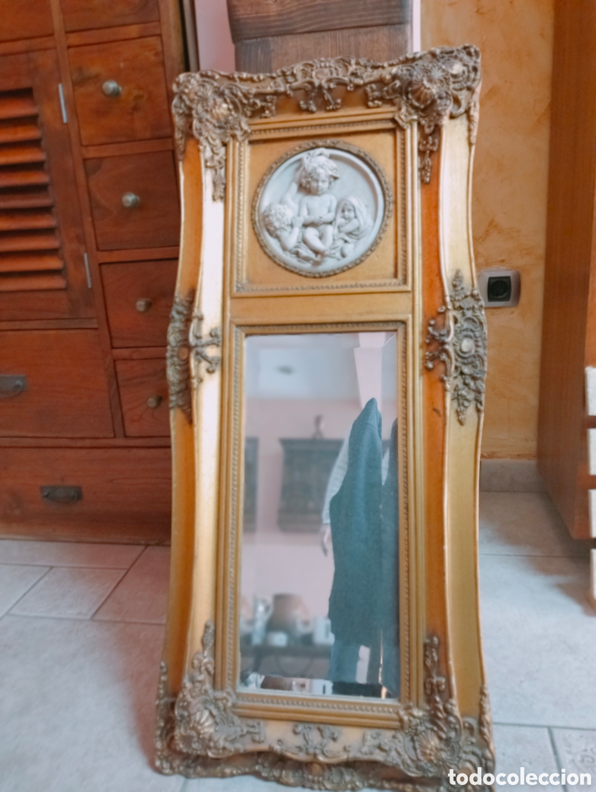 Antig&uuml;edades: Espejo de querub&iacute;n antiguo - Foto 2