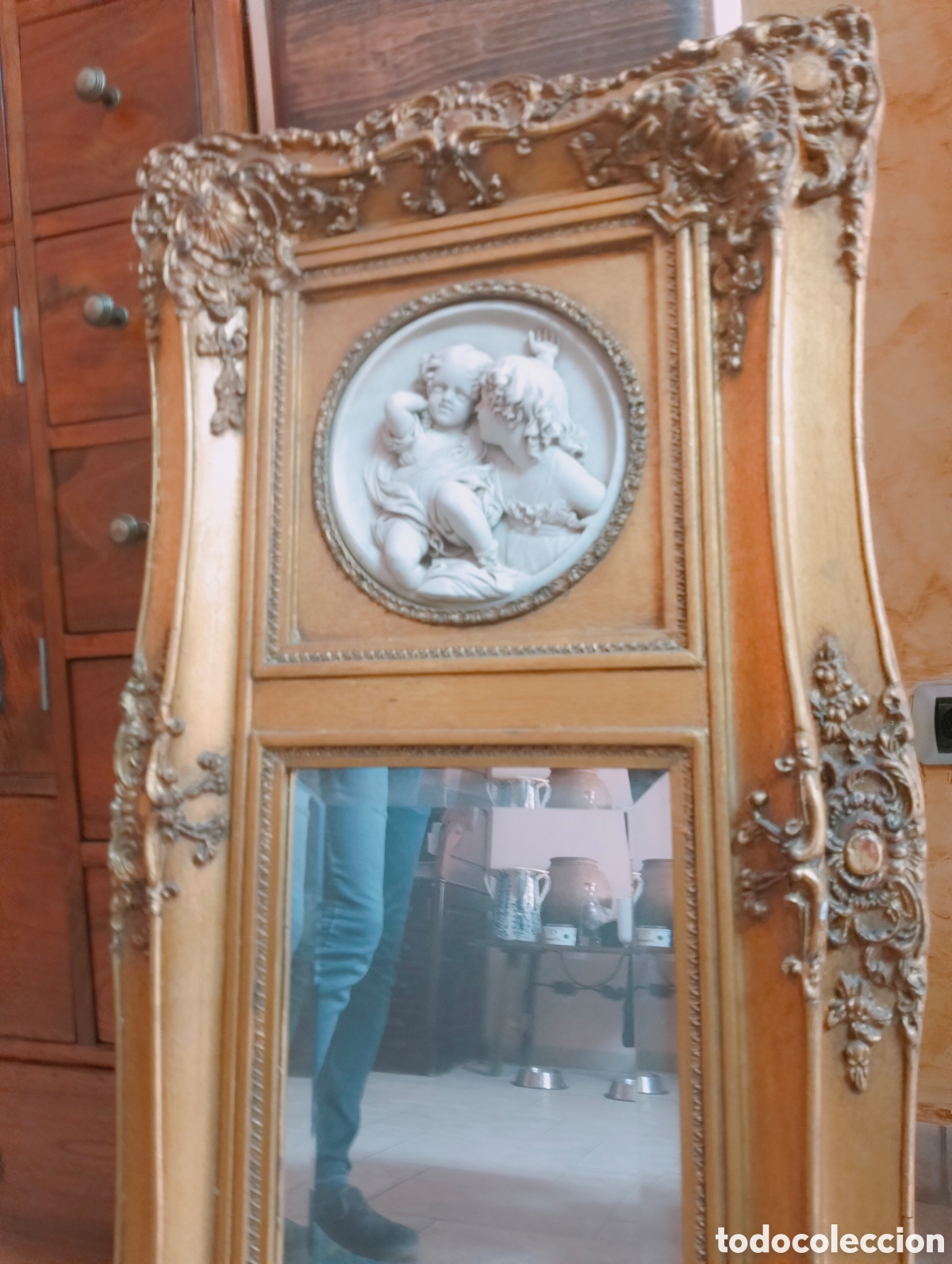 Antig&uuml;edades: Espejo de querub&iacute;n antiguo (2) - Foto 3