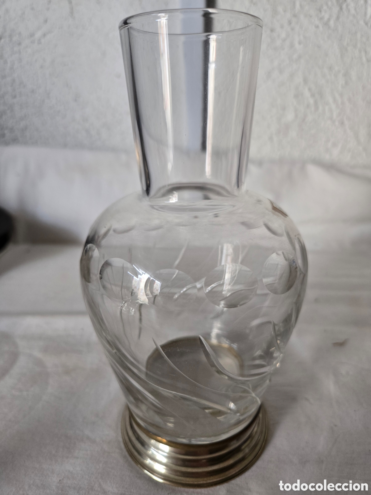 Antig&uuml;edades: Antiguo jarr&oacute;n plata y cristal - Foto 2