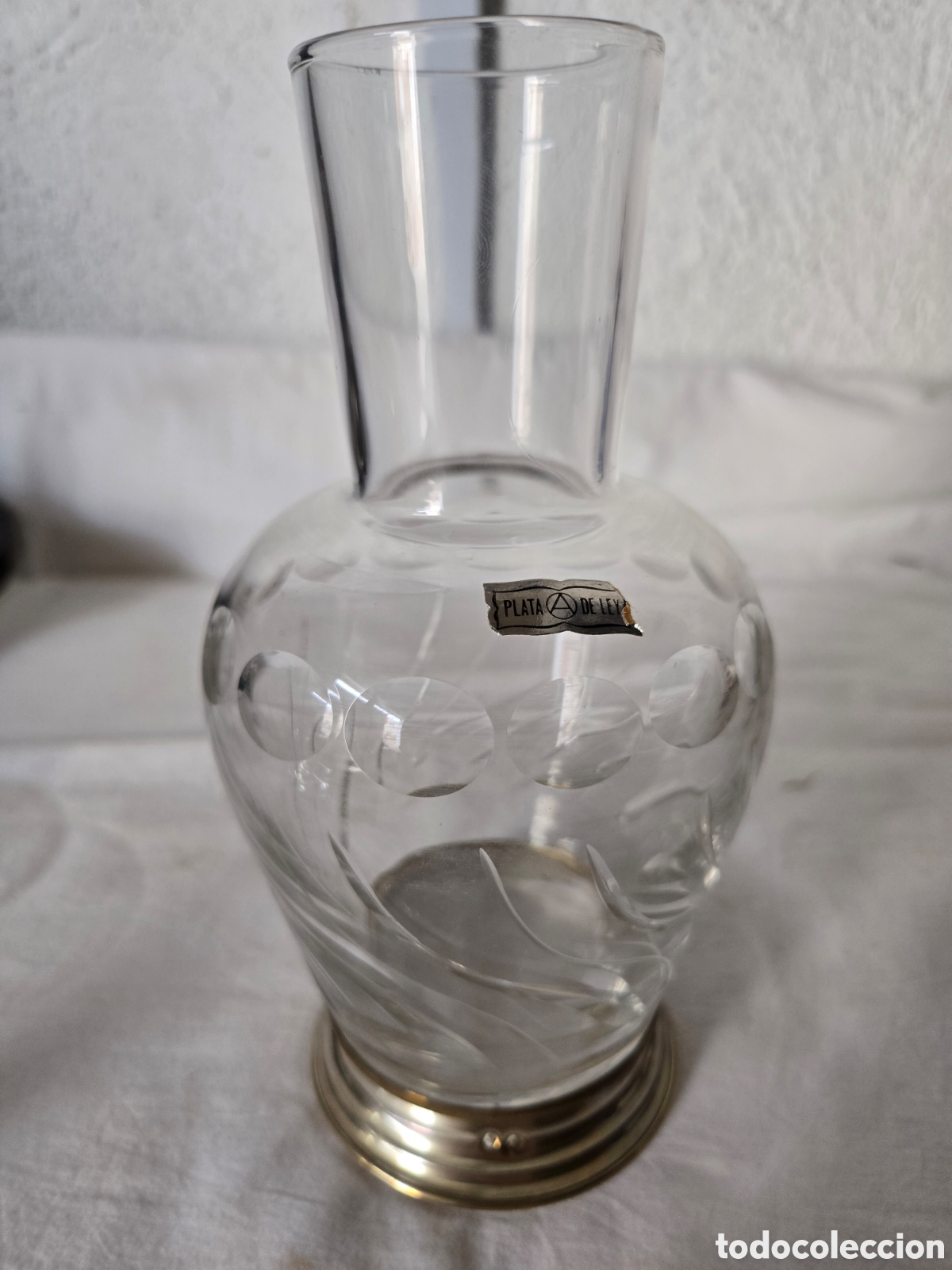 Antig&uuml;edades: Antiguo jarr&oacute;n plata y cristal - Foto 1