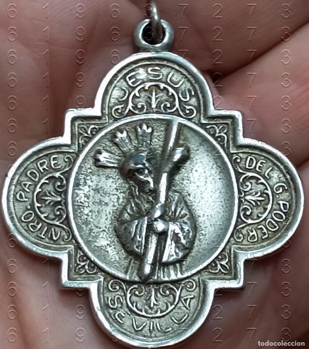 Antig&uuml;edades: SEVILLA JESUS DEL GRAN PODER MEDALLA ANTIGUA 4CM CJ1 - Foto 1