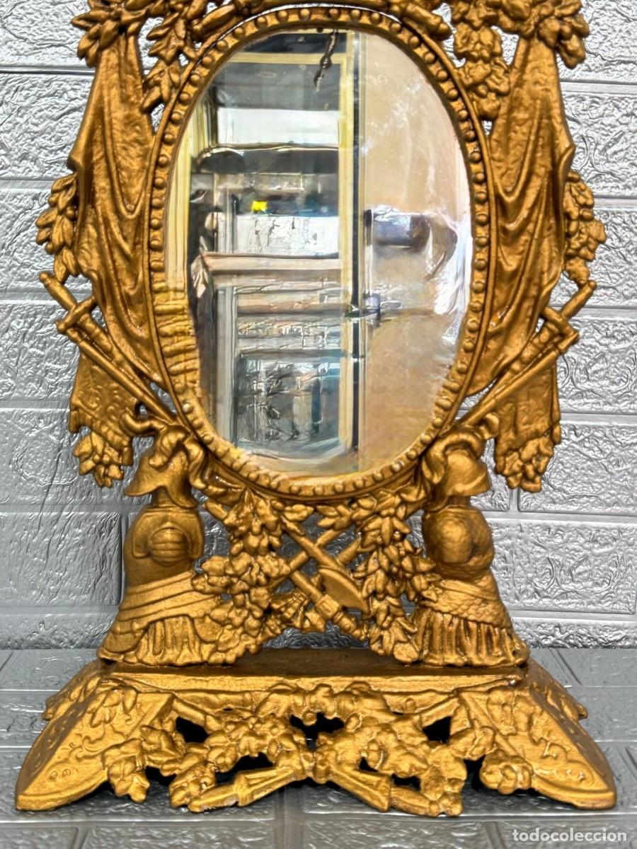 Antig&uuml;edades: ESPEJO TOCADOR DE BRONCE ANTIGUO - Foto 2