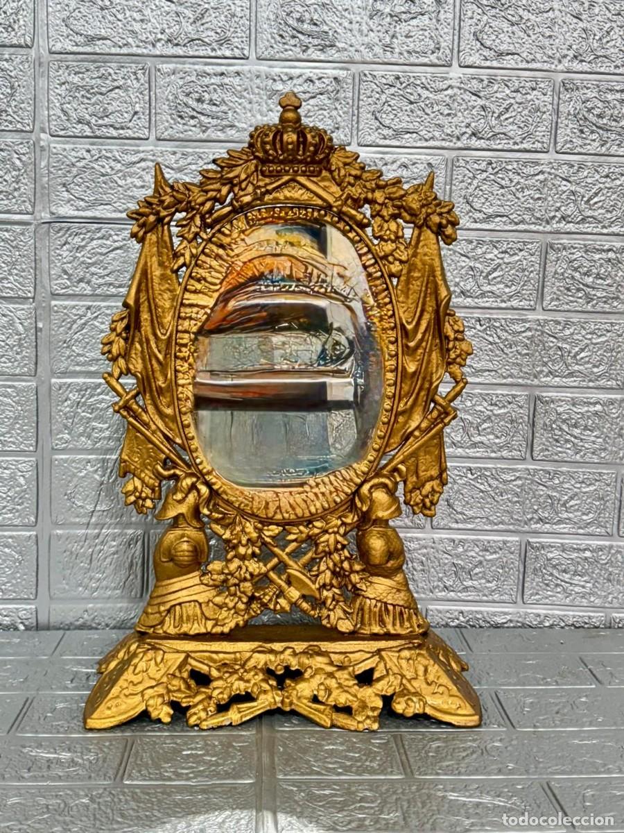 Antig&uuml;edades: ESPEJO TOCADOR DE BRONCE ANTIGUO - Foto 5