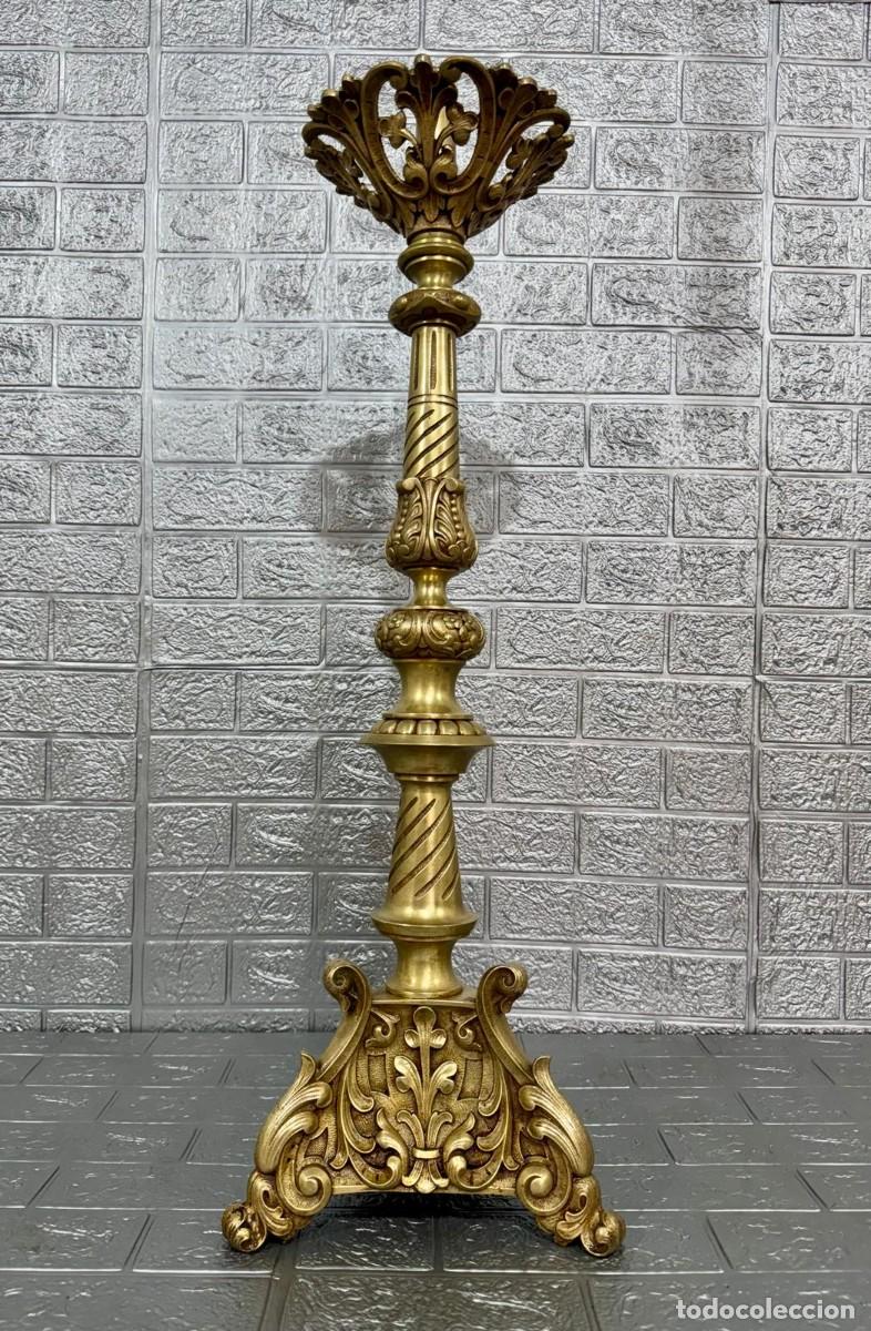 Antig&uuml;edades: Antiguo hachero de bronce de 87 cm - Foto 5