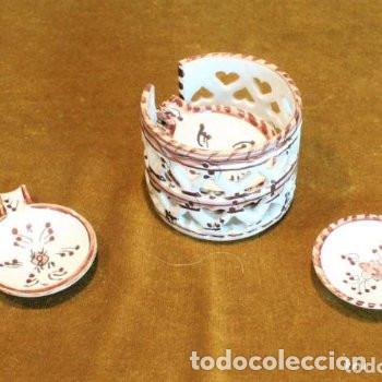 Antig&uuml;edades: Seis platillos cer&aacute;micos en cesta del mismo material. - Foto 1