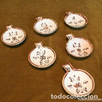 Antig&uuml;edades: Seis platillos cer&aacute;micos en cesta del mismo material. - Foto 2