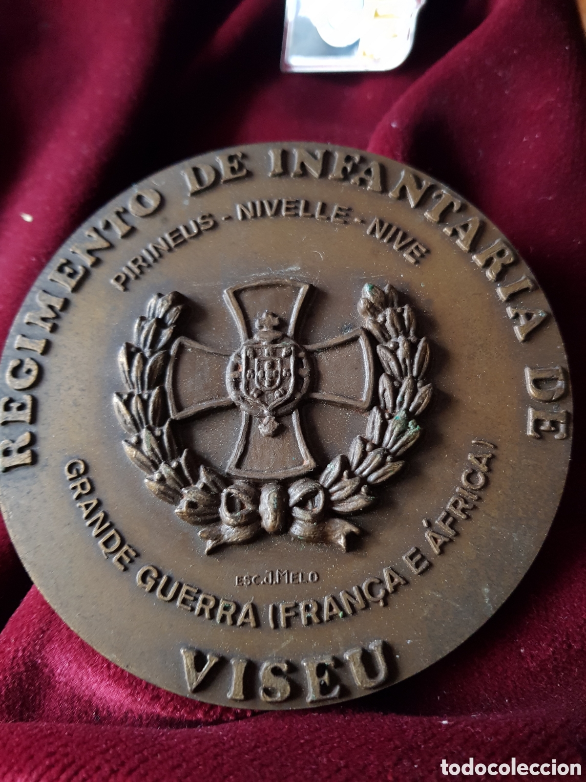 Antig&uuml;edades: MEDALL&Oacute;N DE BRONCE DEL REGIMIENTO INFANTER&Iacute;A DE VISEU GUERRA FRANCIA AFRICA