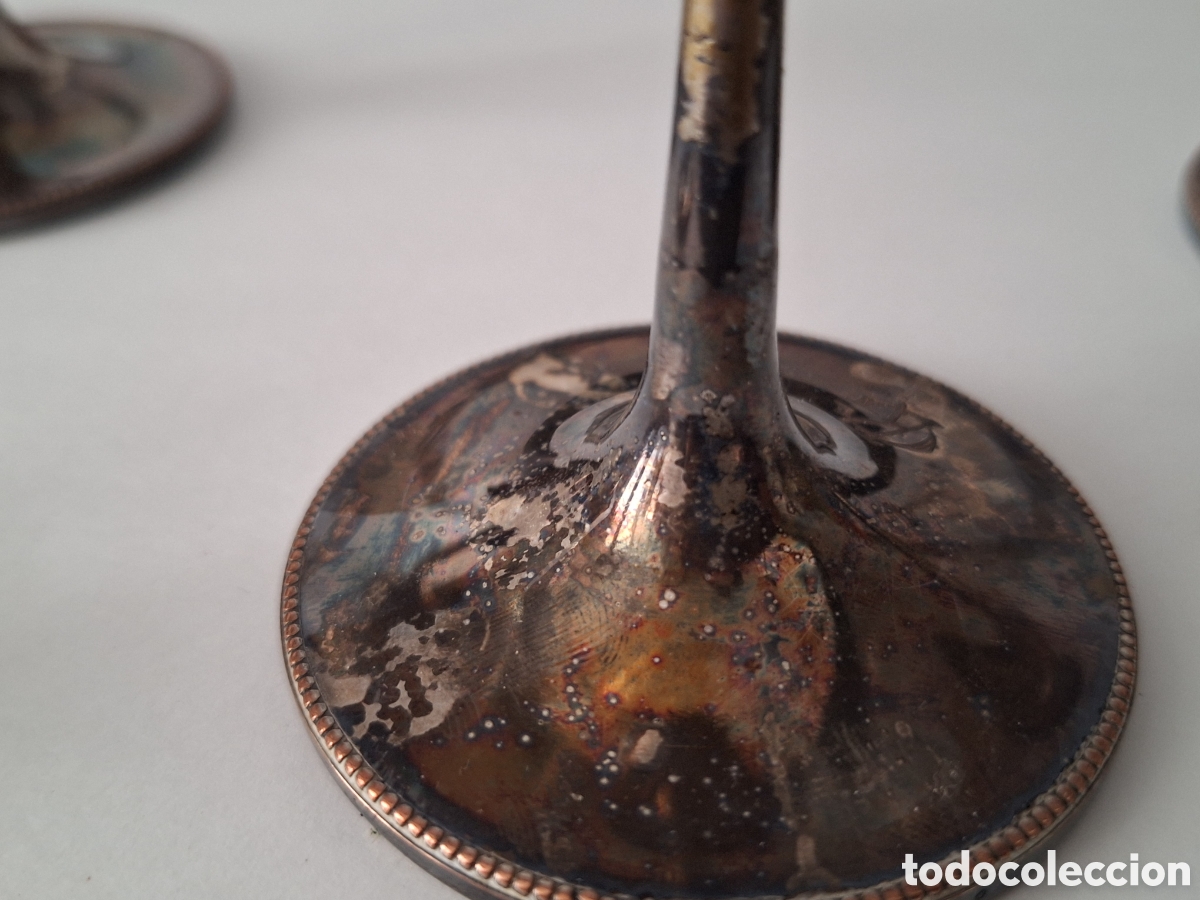 Antig&uuml;edades: Cuatro copas de cristal plateadas - Foto 4