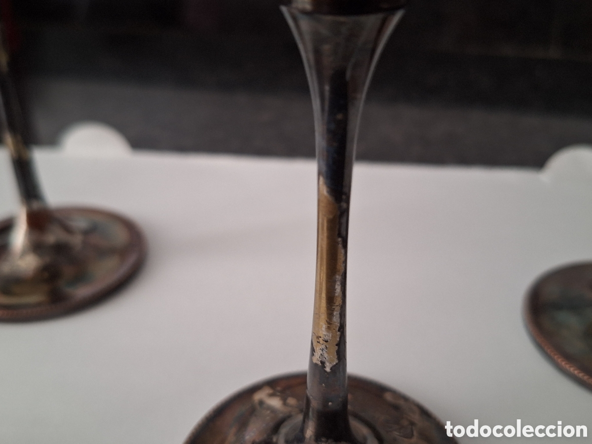 Antig&uuml;edades: Cuatro copas de cristal plateadas - Foto 6