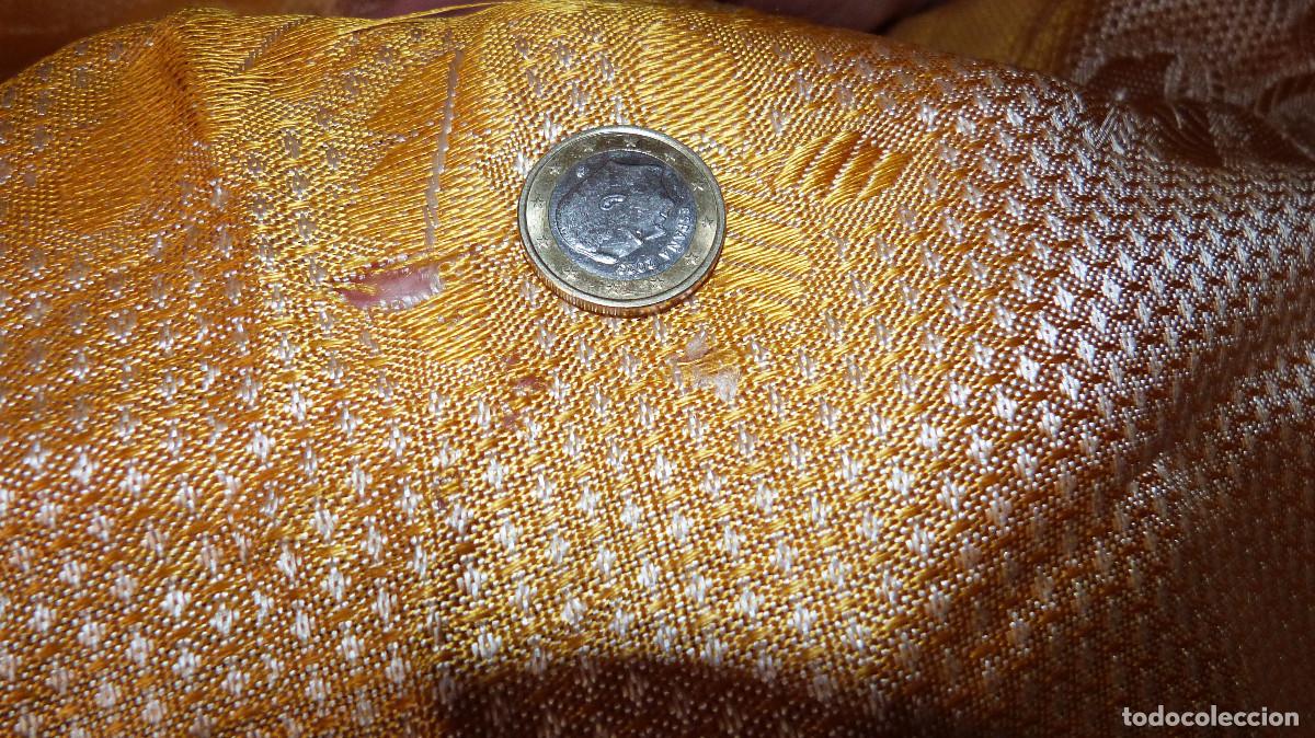 Antig&uuml;edades: CONSERVADA COLCHA RASO 200 CMS AMARILLO - Foto 15