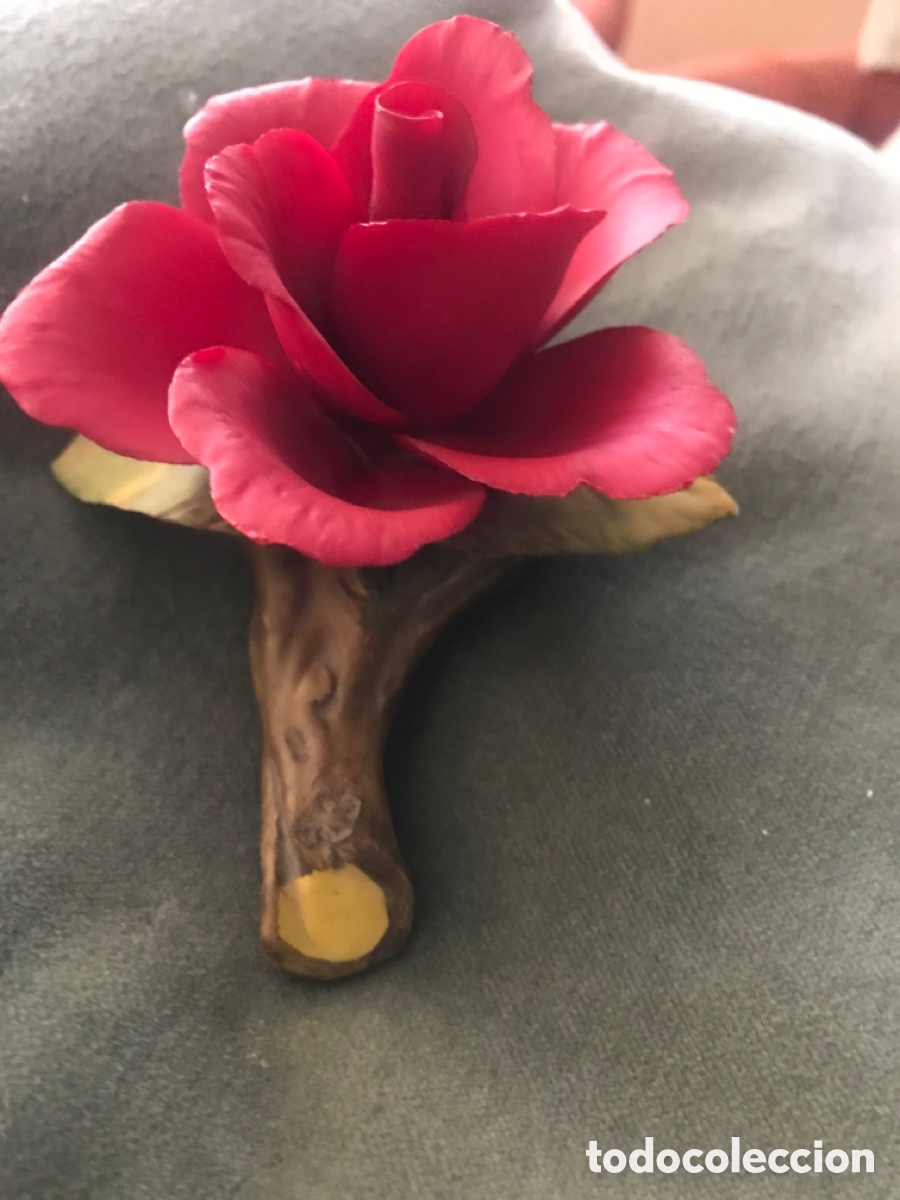 Antig&uuml;edades: Rosa porcelana Capodimonte - Foto 2