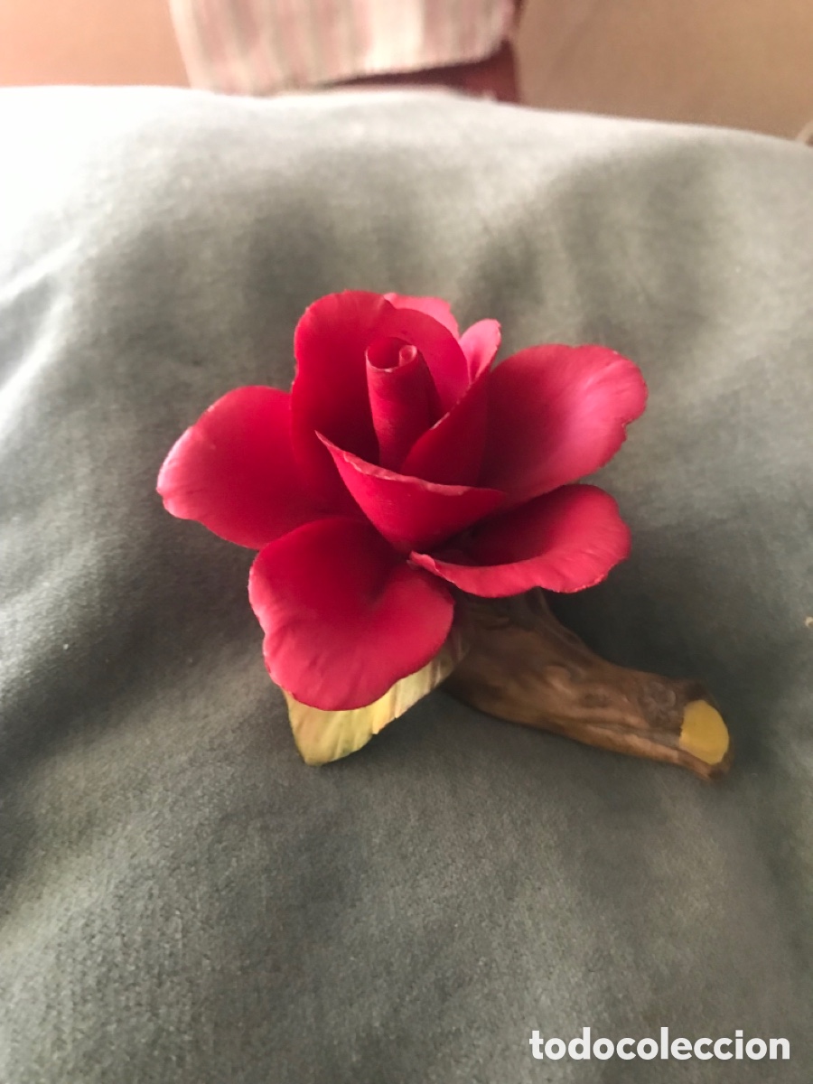 Antig&uuml;edades: Rosa porcelana Capodimonte - Foto 3