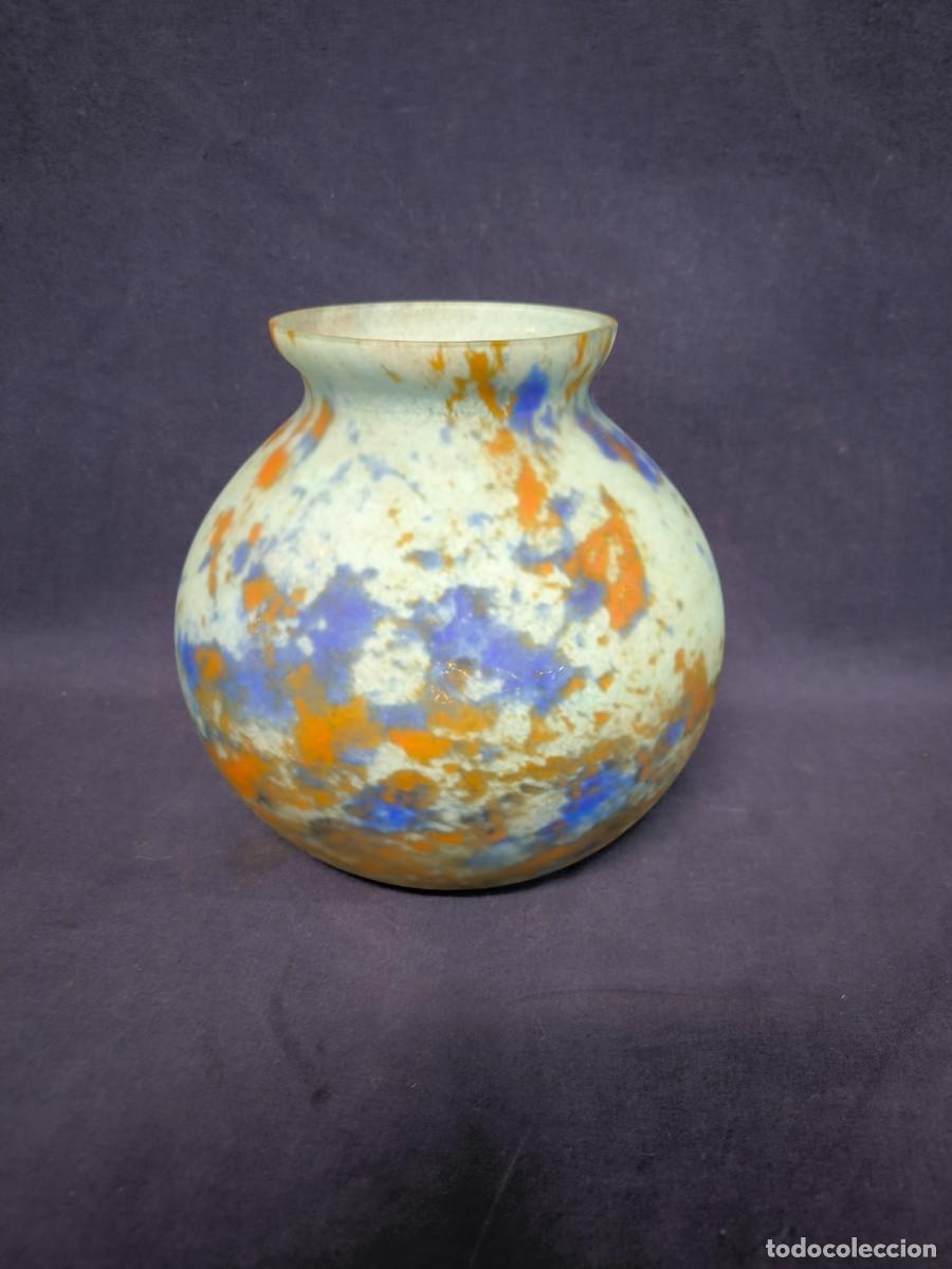 Antig&uuml;edades: JARRON EN PATE VERRE EN AZUL LORRAINE - Foto 1