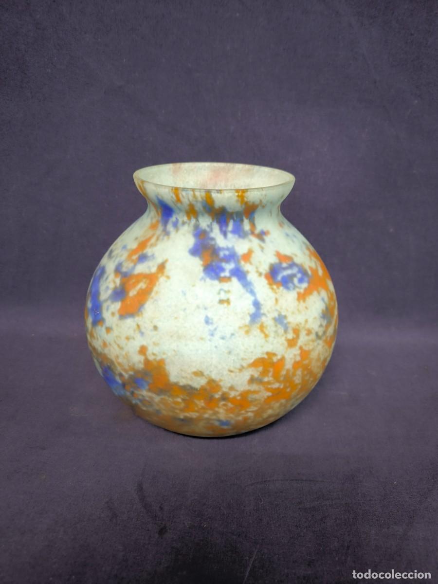 Antig&uuml;edades: JARRON EN PATE VERRE EN AZUL LORRAINE - Foto 2
