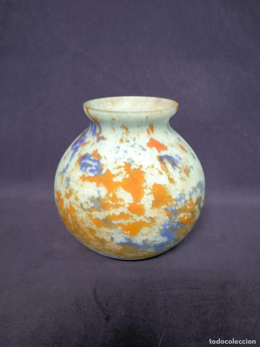 Antig&uuml;edades: JARRON EN PATE VERRE EN AZUL LORRAINE - Foto 3