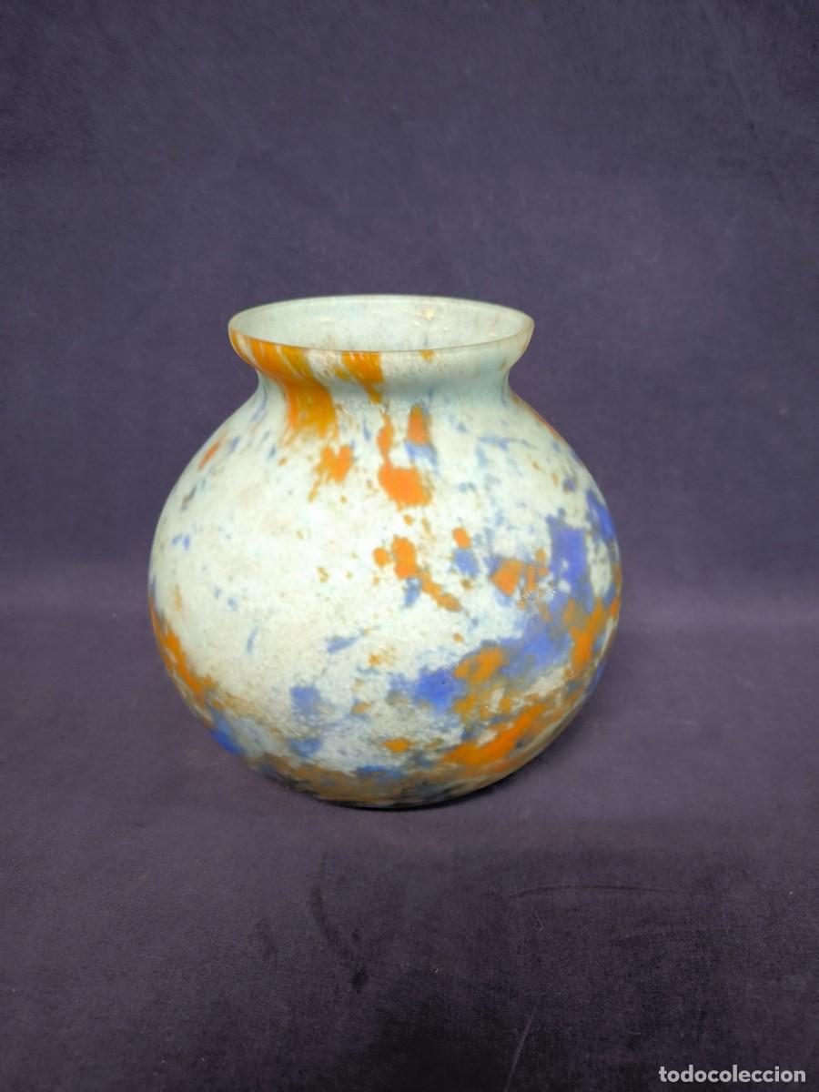 Antig&uuml;edades: JARRON EN PATE VERRE EN AZUL LORRAINE - Foto 5