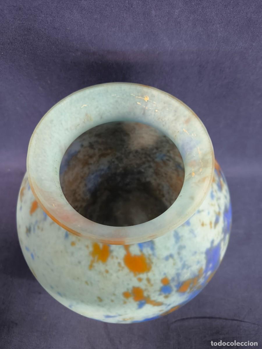 Antig&uuml;edades: JARRON EN PATE VERRE EN AZUL LORRAINE - Foto 6
