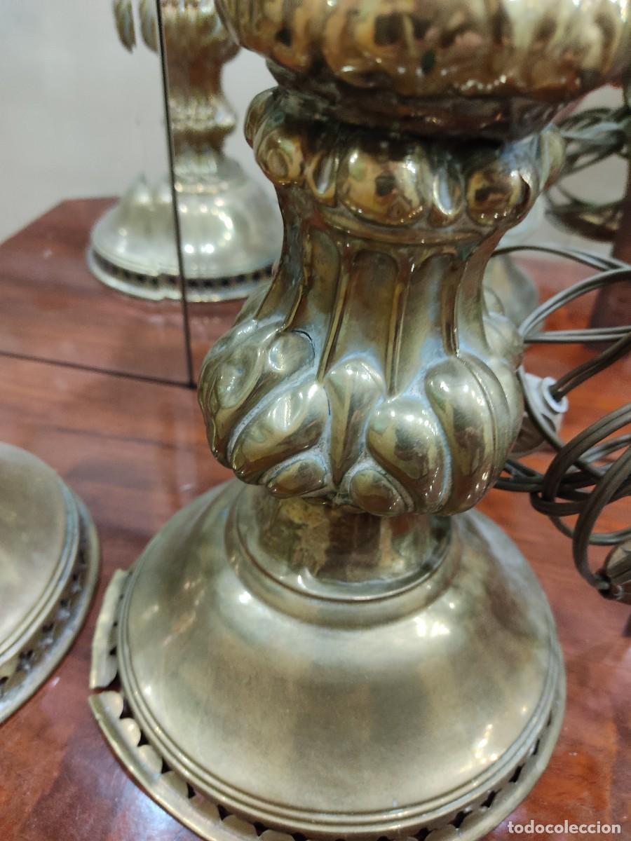Antig&uuml;edades: Dos quinqu&eacute;s antiguos de laton - Foto 4