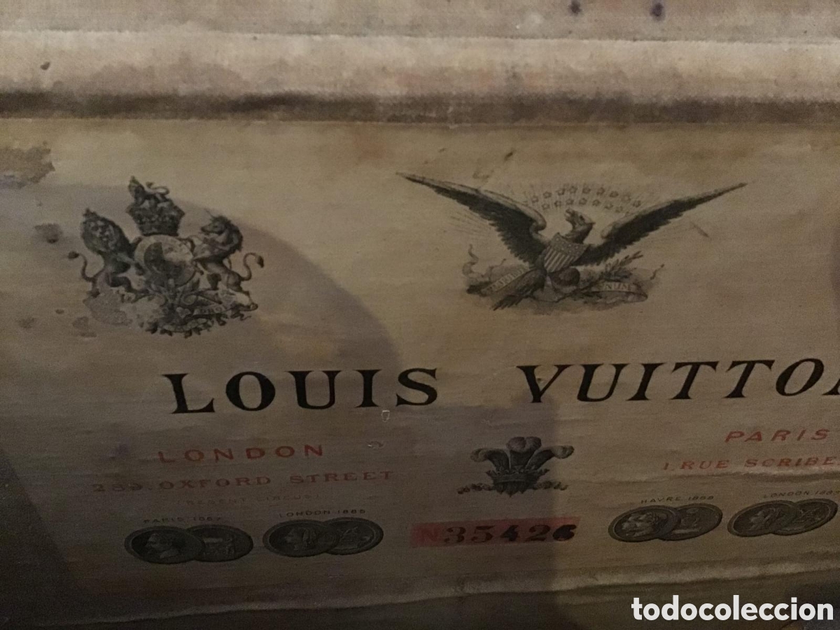 Antig&uuml;edades: Ba&uacute;l Louis Vuitton Cuero Y madera - Foto 2