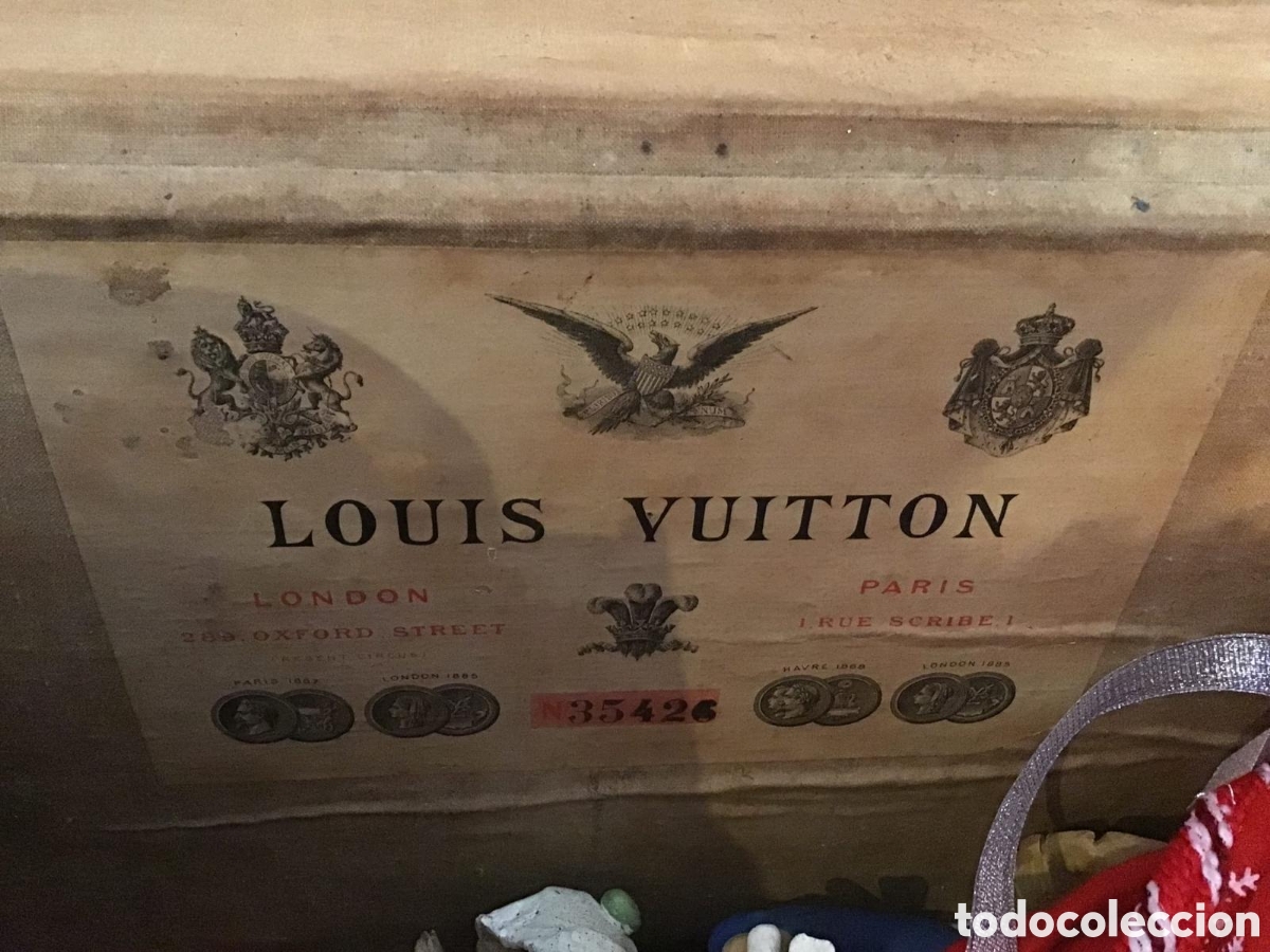 Antig&uuml;edades: Ba&uacute;l Louis Vuitton Cuero Y madera - Foto 3