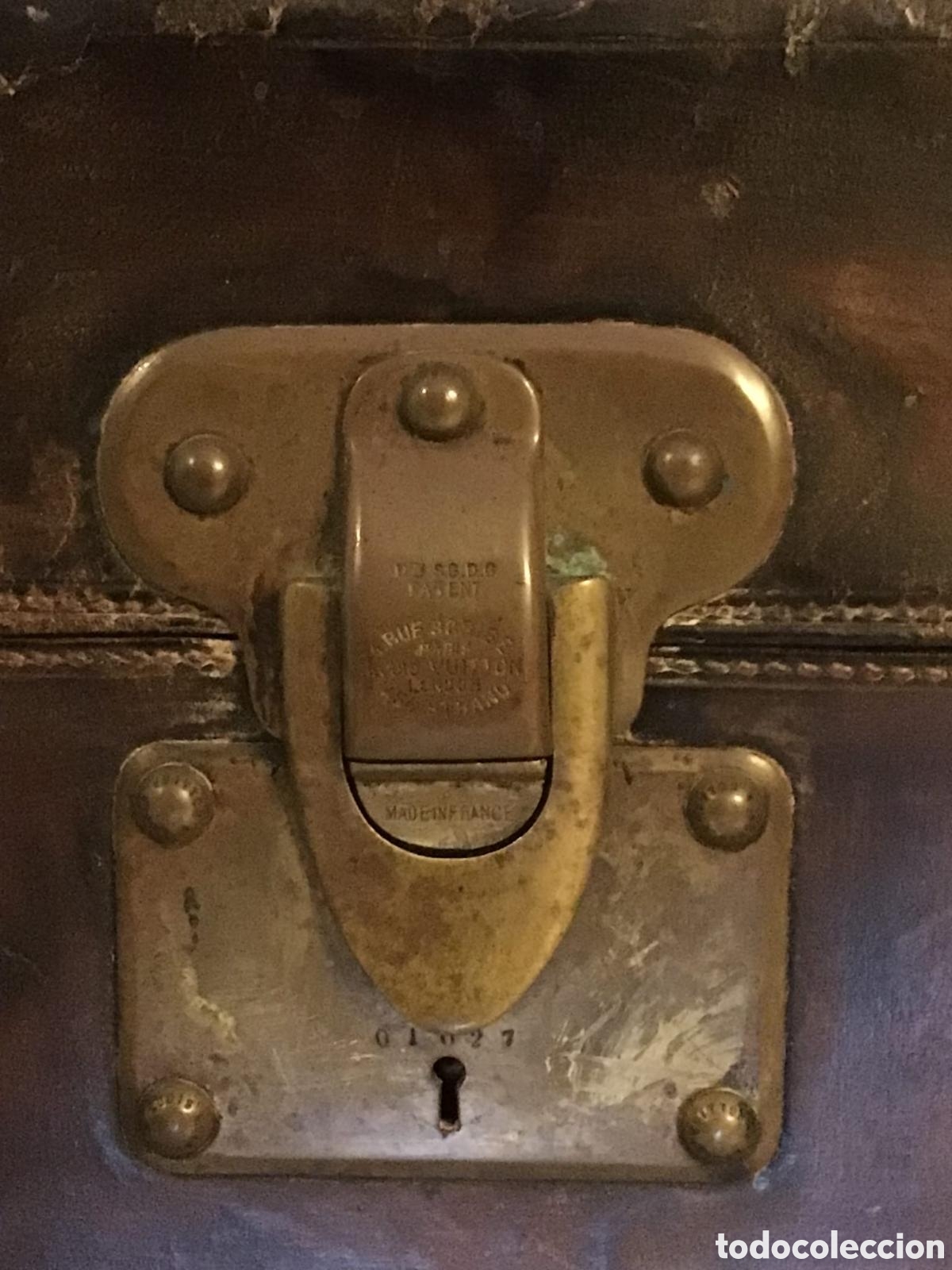 Antig&uuml;edades: Ba&uacute;l Louis Vuitton Cuero Y madera - Foto 4
