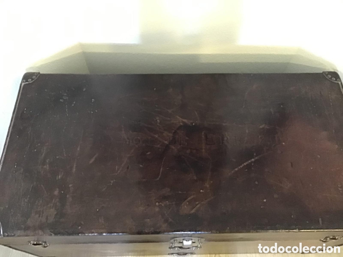 Antig&uuml;edades: Ba&uacute;l Louis Vuitton Cuero Y madera - Foto 6