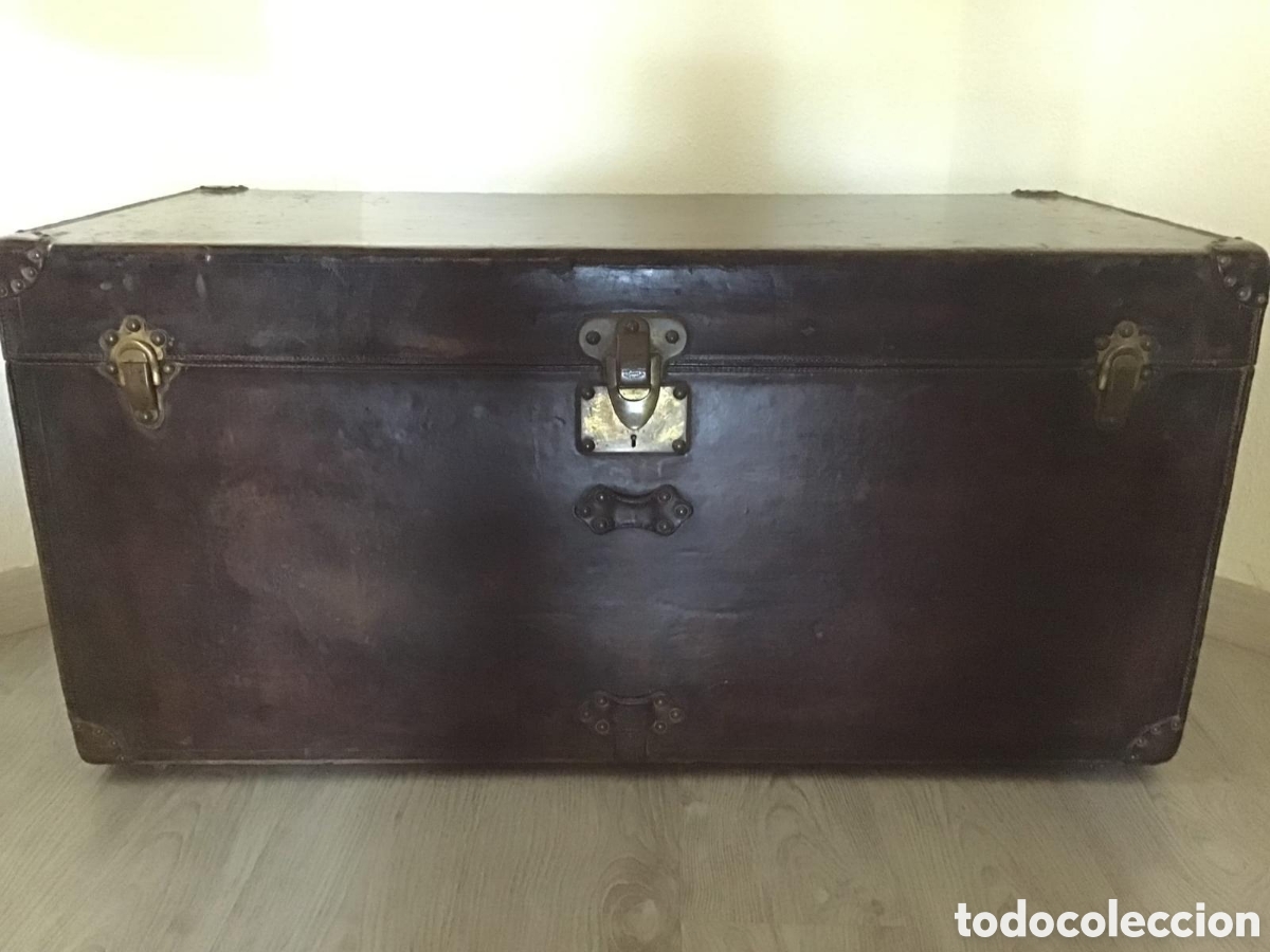Antig&uuml;edades: Ba&uacute;l Louis Vuitton Cuero Y madera - Foto 7