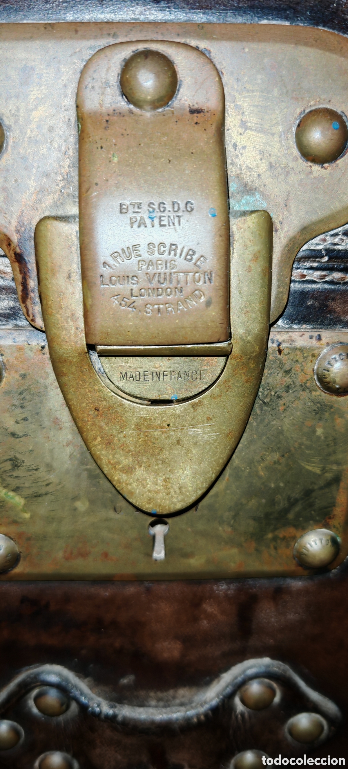 Antig&uuml;edades: Ba&uacute;l Louis Vuitton Cuero Y madera - Foto 8