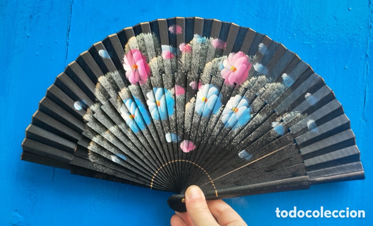 Antig&uuml;edades: ABANICO ANTIGUO PINTADO A MANO - Foto 3