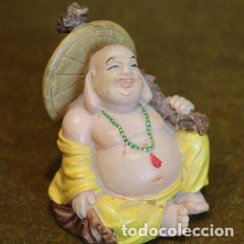 Antig&uuml;edades: Talla de Buda sentado sonriente, cer&aacute;mica. - Foto 1